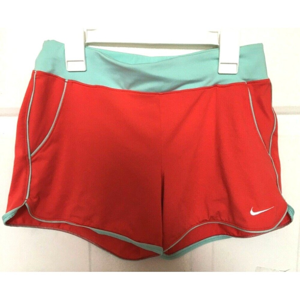 Nike Dri Fit Shorts Women’s Large Red Green EUC Free Shipping